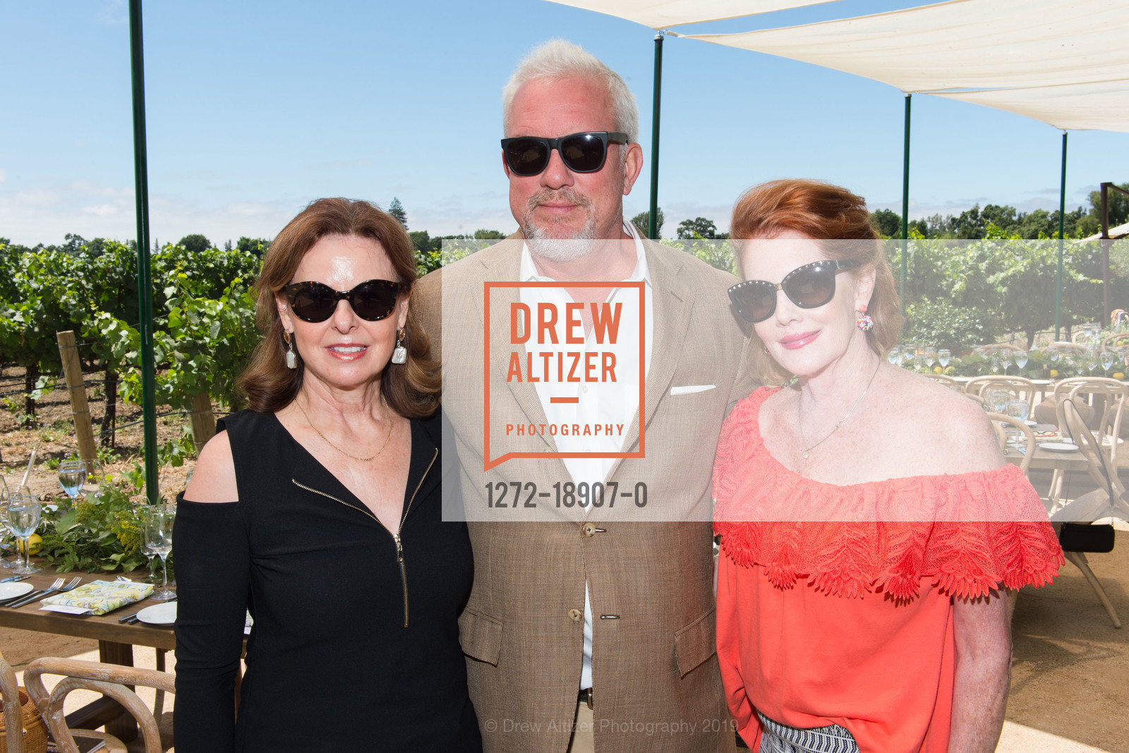 Latife Hayson, John Herr, Maureen Herr, Festival Napa Valley 2019 Vintner's Luncheon at Luna Vineyards, Luna Vineyards. 2921 Silverado Trail, July 20th, 2019, Photo #1272-18907-0 Latife Hayson, John Herr, Maureen Herr, Photo #1272-18907-0