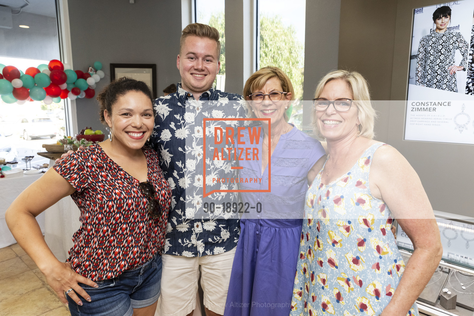 Shakira Ortiz, Dane Besser, Deborah Olson, Jacqueline Griffin, Vardy's Jewelers “Christmas in July!” Party, Vardy's Jewelers. 10227 S De Anza Blvd, July 25th, 2019, Photo #90-18922-0 Shakira Ortiz, Dane Besser, Deborah Olson, Jacqueline Griffin, Photo #90-18922-0