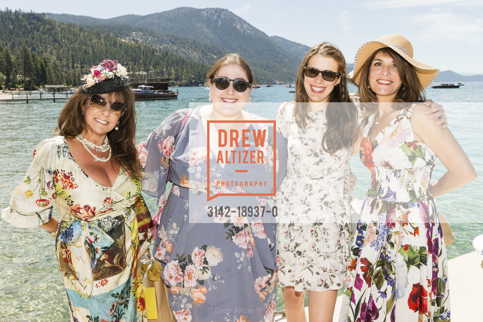 Debbie Ledbetter, Brianna Ruvo, Lauren Ruvo, Camille Ruvo, Saks Fifth Avenue and Oscar de La Renta Fashion Show to Benefit The League to Save Lake Tahoe 2019, Schumaker Home. 1047 Lakeshore Blvd, August 3rd, 2019, Photo #3142-18937-0 Debbie Ledbetter, Brianna Ruvo, Lauren Ruvo, Camille Ruvo, Photo #3142-18937-0
