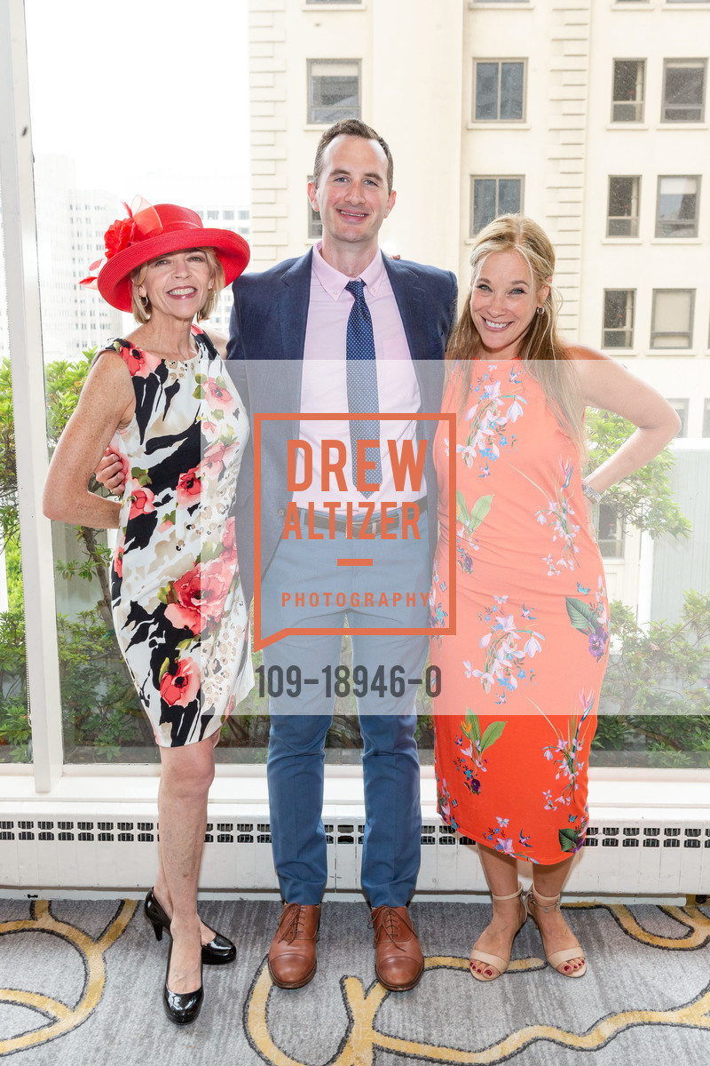 Beth Schnitzer, Scott Tashjian, Nikki Wood, The Salvation Army's Flower Power Luncheon 2019, Fairmont Hotel. 950 Mason St, Photo #109-18946-0 Beth Schnitzer, Scott Tashjian, Nikki Wood, Photo #109-18946-0