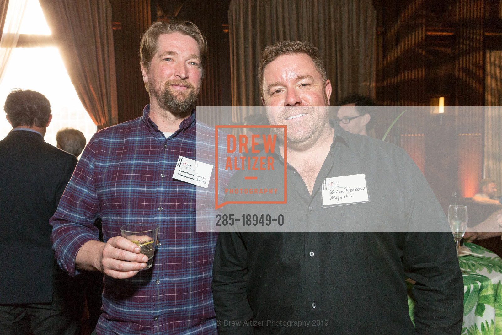 Lawrence Gordon, Brian Reccow, Compass Family Services Hosts Toast & Taste 2019, Julia Morgan Ballroom, 15th Floor. 465 California St, August 7th, 2019, Photo #285-18949-0 Lawrence Gordon, Brian Reccow, Photo #285-18949-0
