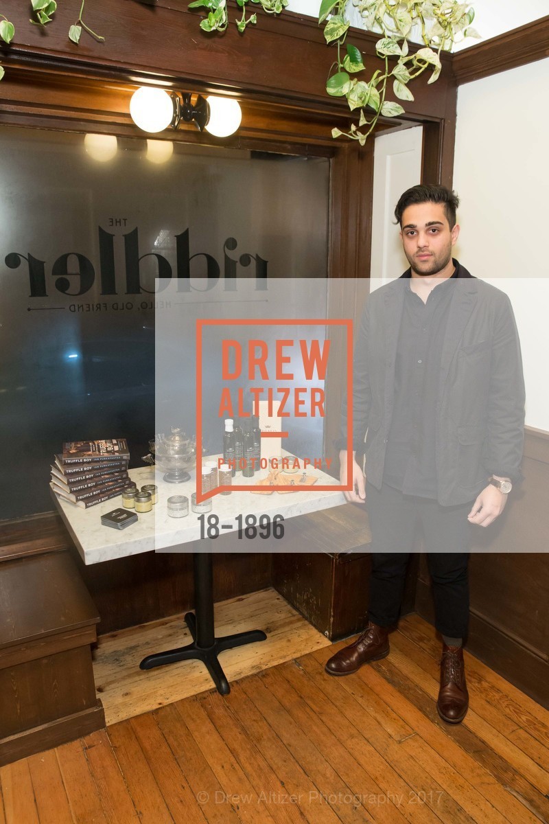 Ian Purkayastha, Williams Sonoma presents Regalis Foods at The Riddler, The Riddler. 528 Laguna Street SF, California 94102, January 23rd, 2017, Photo #18-1896 Ian Purkayastha, Photo #18-1896