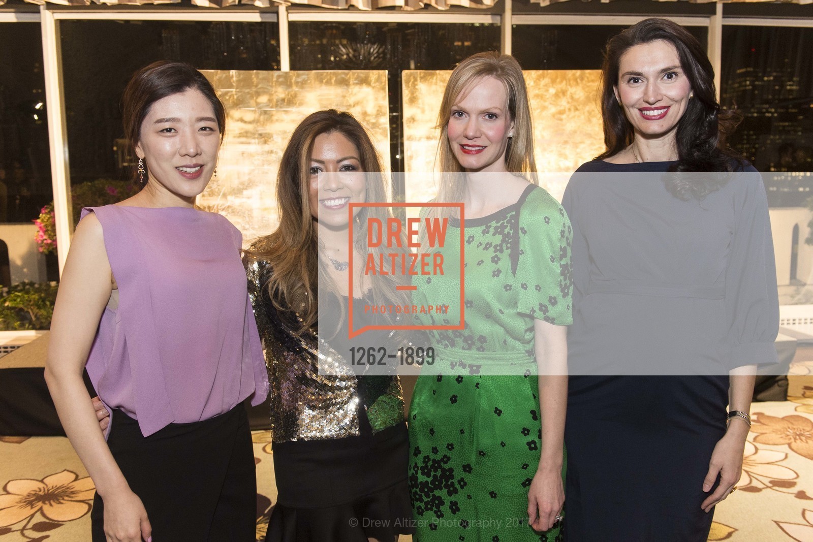 Jinhee Lee, Michelle Sakhai, Anna Haase, Emila Damjanovic, Fairmont San Francisco's Artful Evening with Michelle Sakhai, Fairmont San Francisco. 950 Mason Street, January 26th, 2017, Photo #1262-1899 Jinhee Lee, Michelle Sakhai, Anna Haase, Emila Damjanovic, Photo #1262-1899
