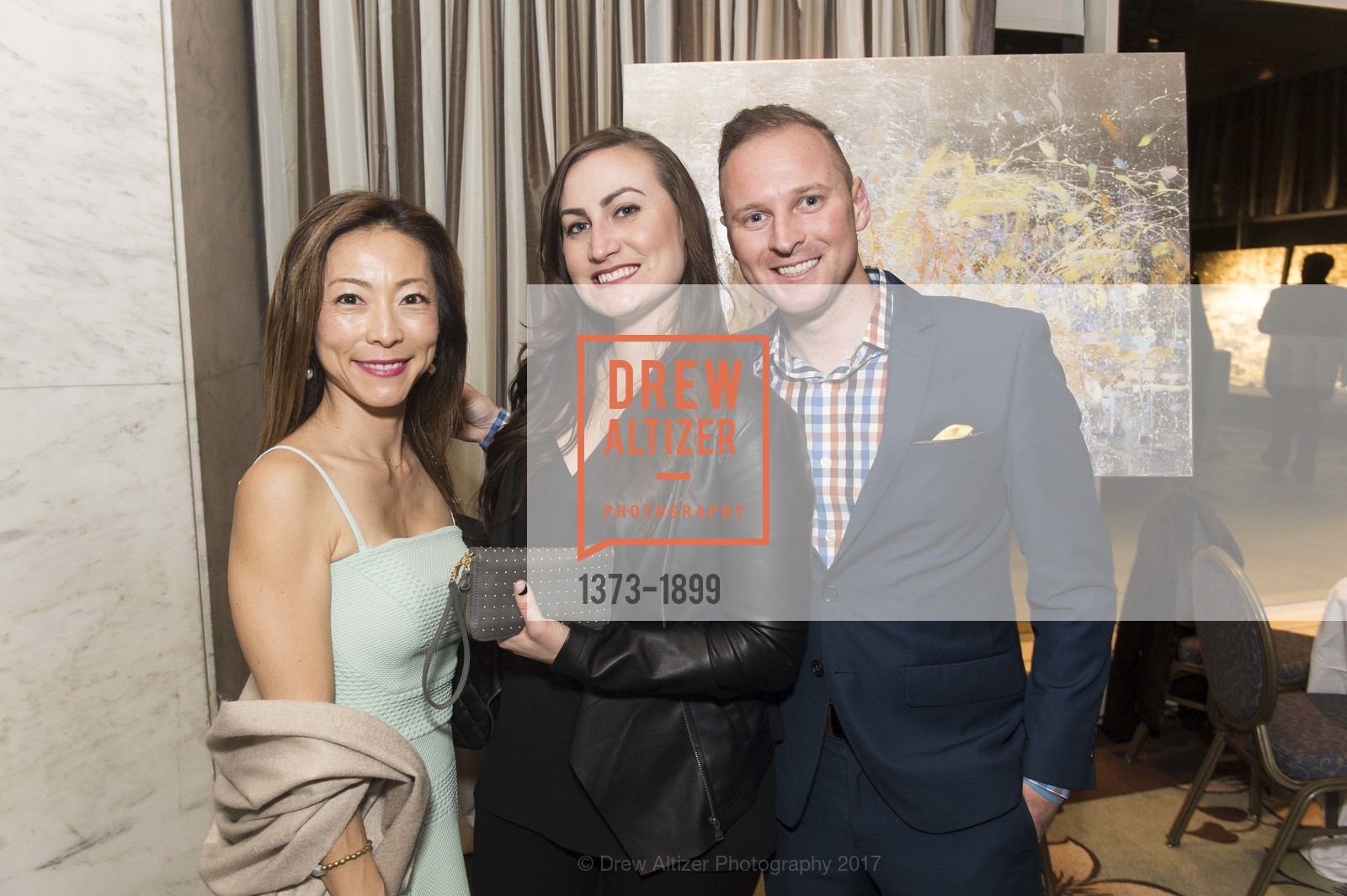 Hideko Abernethy, Julia Olshefsky, Todd Metzger, Fairmont San Francisco's Artful Evening with Michelle Sakhai, Fairmont San Francisco. 950 Mason Street, January 26th, 2017, Photo #1373-1899 Hideko Abernethy, Julia Olshefsky, Todd Metzger, Photo #1373-1899