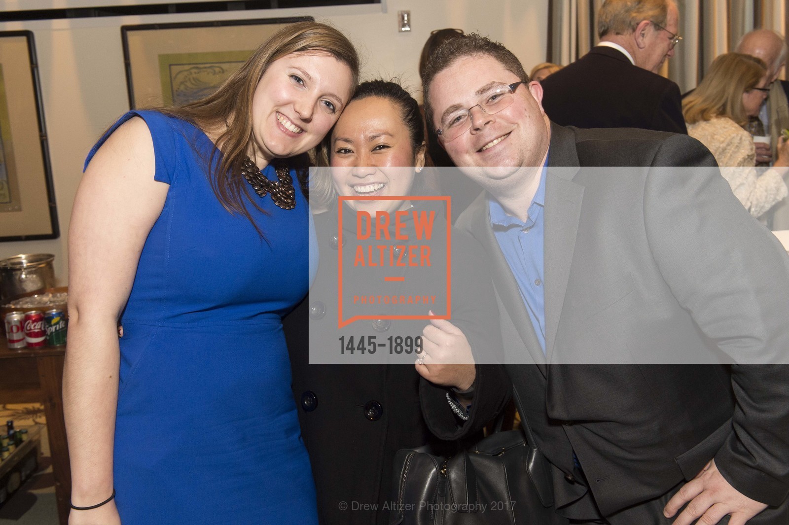 Caitlin Russell, Chiko Kitaoka, James Muzika, Fairmont San Francisco's Artful Evening with Michelle Sakhai, Fairmont San Francisco. 950 Mason Street, January 26th, 2017, Photo #1445-1899 Caitlin Russell, Chiko Kitaoka, James Muzika, Photo #1445-1899