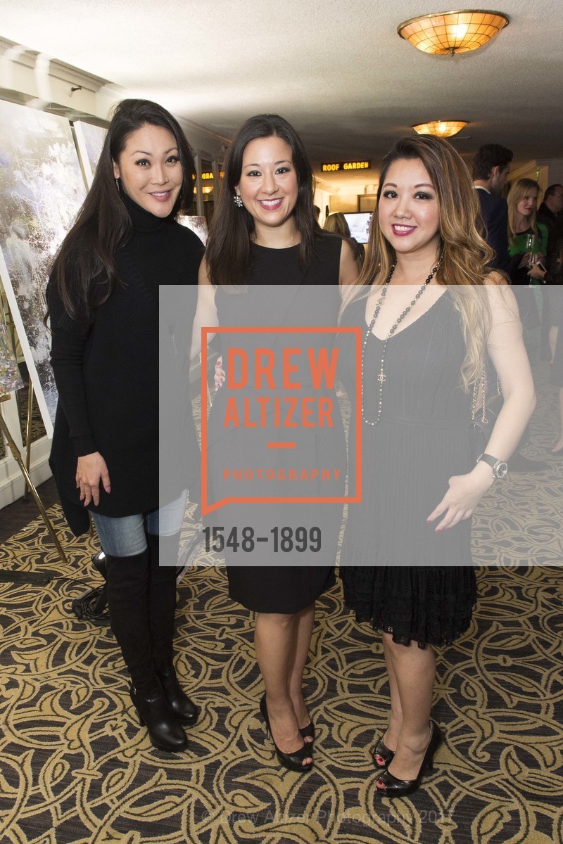 Melanie Nguyen, Melissa Farrar, Julie Sugi, Fairmont San Francisco's Artful Evening with Michelle Sakhai, Fairmont San Francisco. 950 Mason Street, January 26th, 2017, Photo #1548-1899 Melanie Nguyen, Melissa Farrar, Julie Sugi, Photo #1548-1899