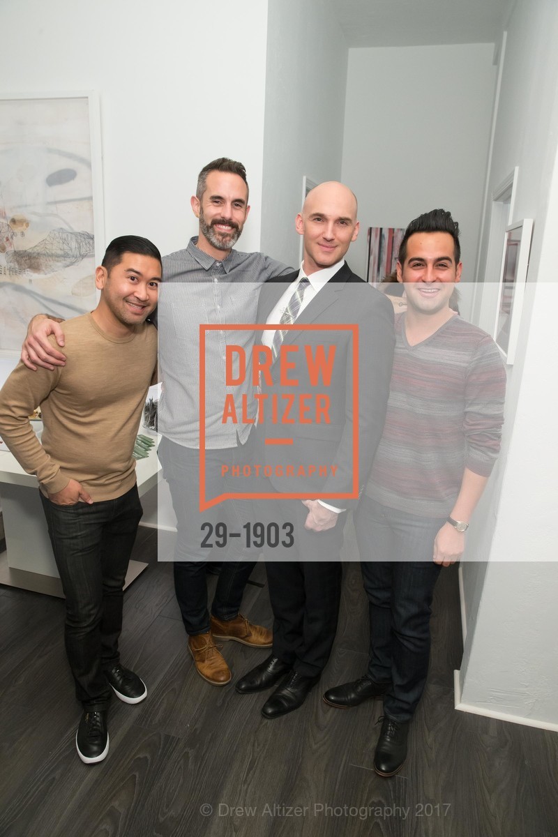 Anthony Dela Cruz, Damian Souza, Ian Stallings, David Croft, Grand Opening of IS: Fine Art and Design with the Swann Group, IS Gallery. 3848 24th Street, January 27th, 2017, Photo #29-1903 Anthony Dela Cruz, Damian Souza, Ian Stallings, David Croft, Photo #29-1903