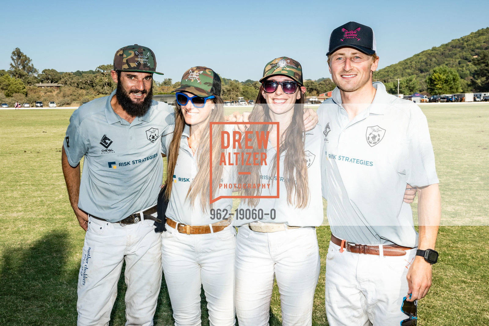 Ignacio Deltour, Linda Vegher, Erin Nagle, Jack Ziegler, 2019 Oyster Cup Charity Polo Tournament, Cerro Pampa Polo Club. 1295 San Antonio Road, August 24th, 2019, Photo #962-19060-0 Ignacio Deltour, Linda Vegher, Erin Nagle, Jack Ziegler, Photo #962-19060-0