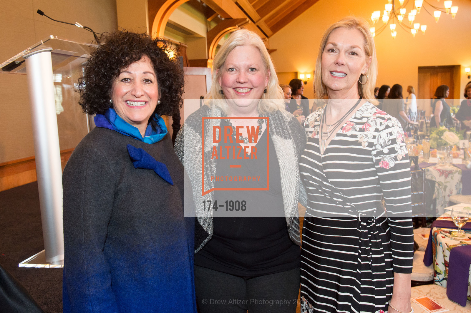 Lizz Vilardo, Cammie Vail, Nancy Shearer, Women's Health Lunch 2017, Sharon Heights Country Club, (main dining room). 900 Sand Hill Road Menlo Park, California 94025, January 31st, 2017, Photo #174-1908 Lizz Vilardo, Cammie Vail, Nancy Shearer, Photo #174-1908