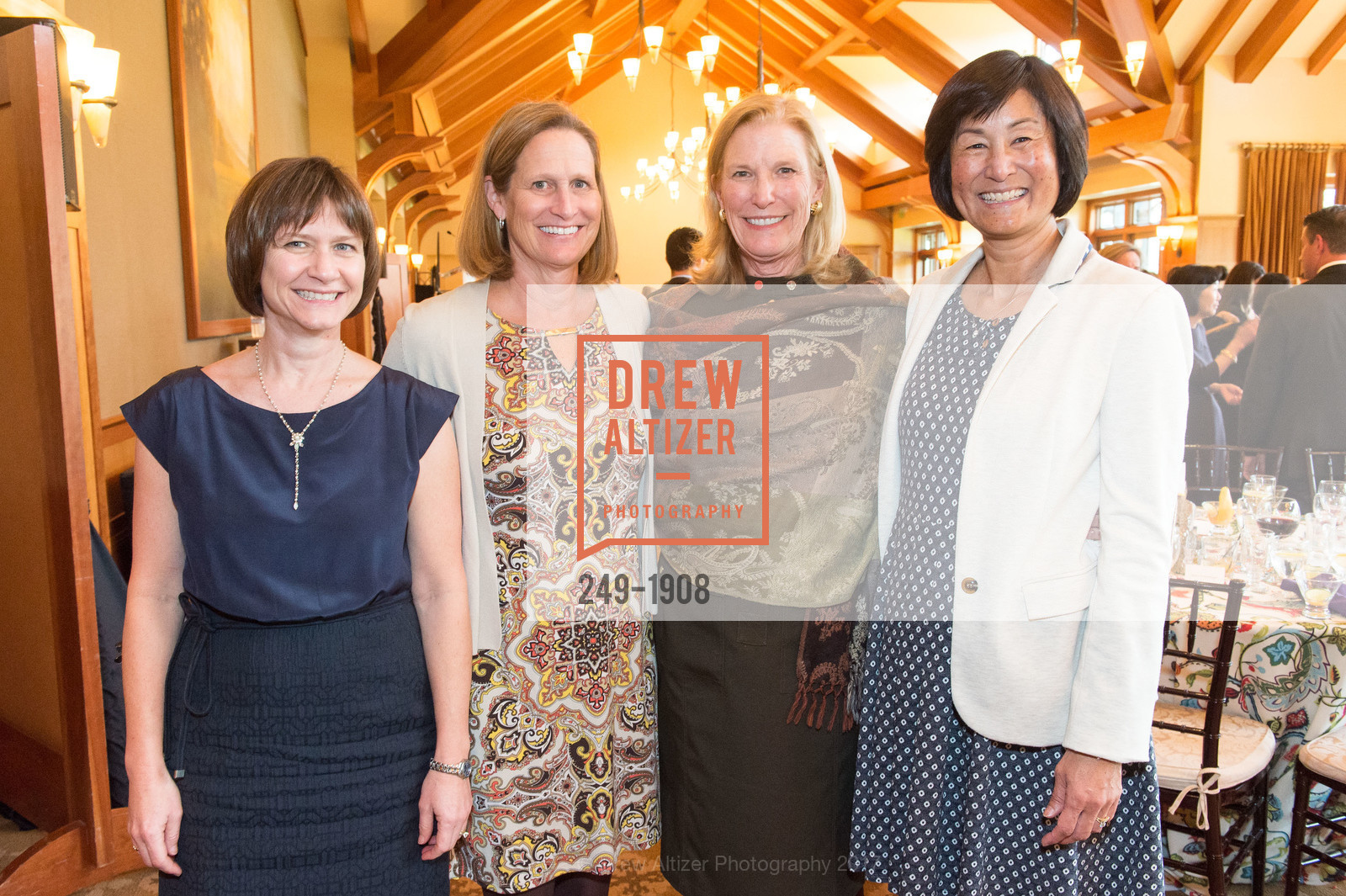 Jennifer Kitt, Donna Garton, Maggie Pringle, Karen Jordan, Women's Health Lunch 2017, Sharon Heights Country Club, (main dining room). 900 Sand Hill Road Menlo Park, California 94025, January 31st, 2017, Photo #249-1908 Jennifer Kitt, Donna Garton, Maggie Pringle, Karen Jordan, Photo #249-1908