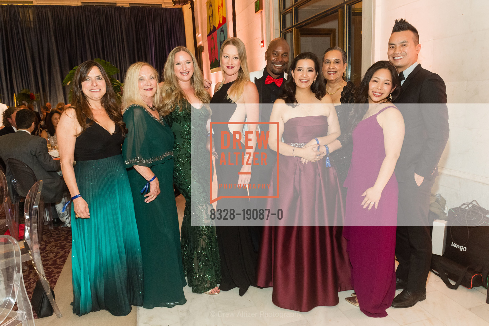 Michelle Burrescia, Elizabeth Roesch, Bridget Douglas, Jamie Sanders, Jimmy Sanders, Alexandra Velasquez, Sonia Velasquez, Joy Sakata, Ronald Thai, San Francisco Symphony Opening Night Gala 2019, Davis Symphony. 201 Van Ness Ave, Photo #8328-19087-0 Michelle Burrescia, Elizabeth Roesch, Bridget Douglas, Jamie Sanders, Jimmy Sanders, Alexandra Velasquez, Sonia Velasquez, Joy Sakata, Ronald Thai, Photo #8328-19087-0