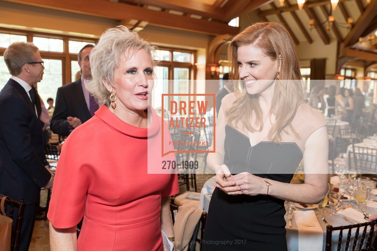 Melissa Badger, Sarah Rafferty, Part the Cloud Luncheon, Sharon Heights Golf & Country Club. 2900 Sand Hill Rd, February 1st, 2017, Photo #270-1909 Melissa Badger, Sarah Rafferty, Photo #270-1909