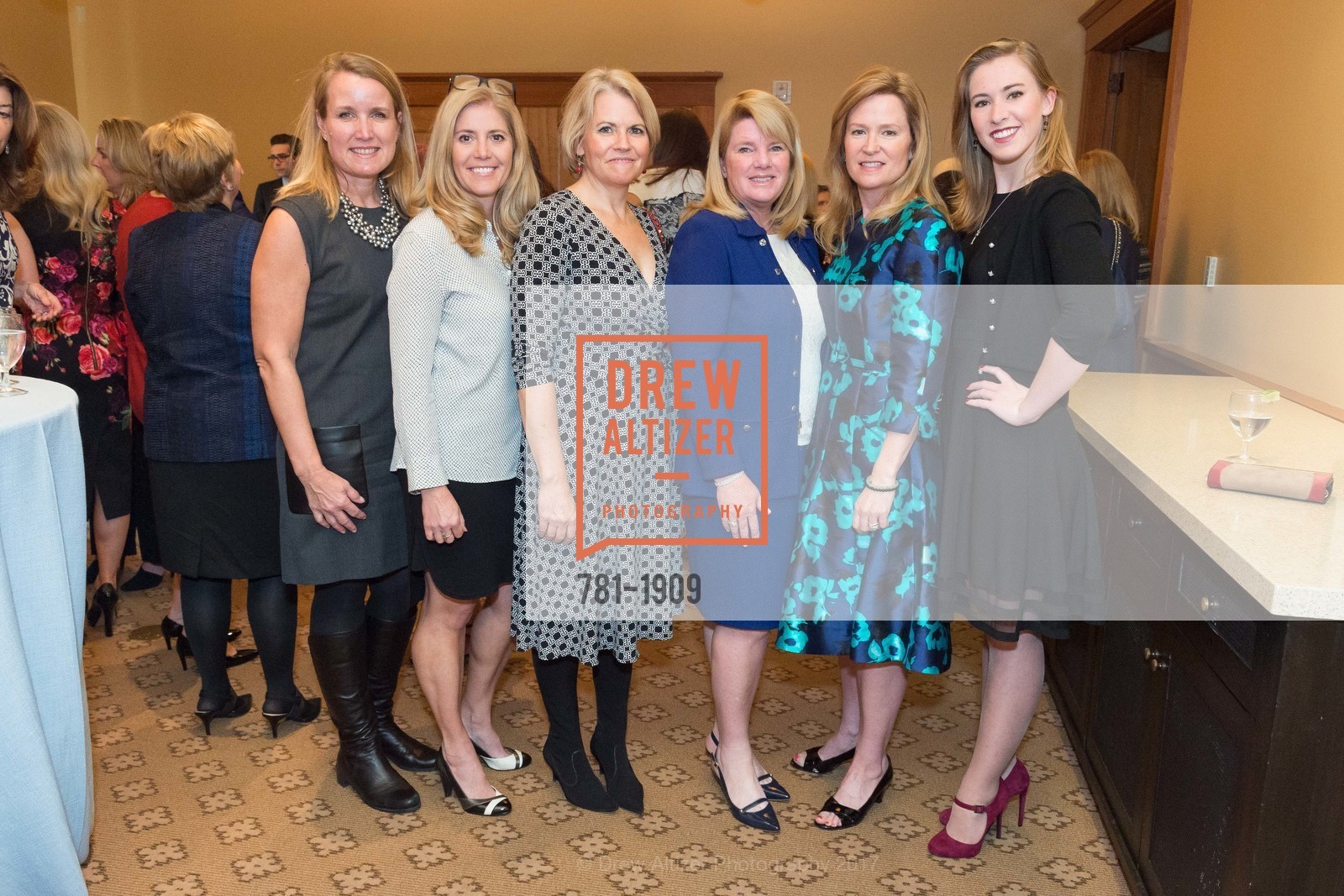 Karin Riley, Danielle Chritchley, Ann Sison, Suzi Tinsley, Hilary Valentine, Alison Valentine, Part the Cloud Luncheon, Sharon Heights Golf & Country Club. 2900 Sand Hill Rd, February 1st, 2017, Photo #781-1909 Karin Riley, Danielle Chritchley, Ann Sison, Suzi Tinsley, Hilary Valentine, Alison Valentine, Photo #781-1909