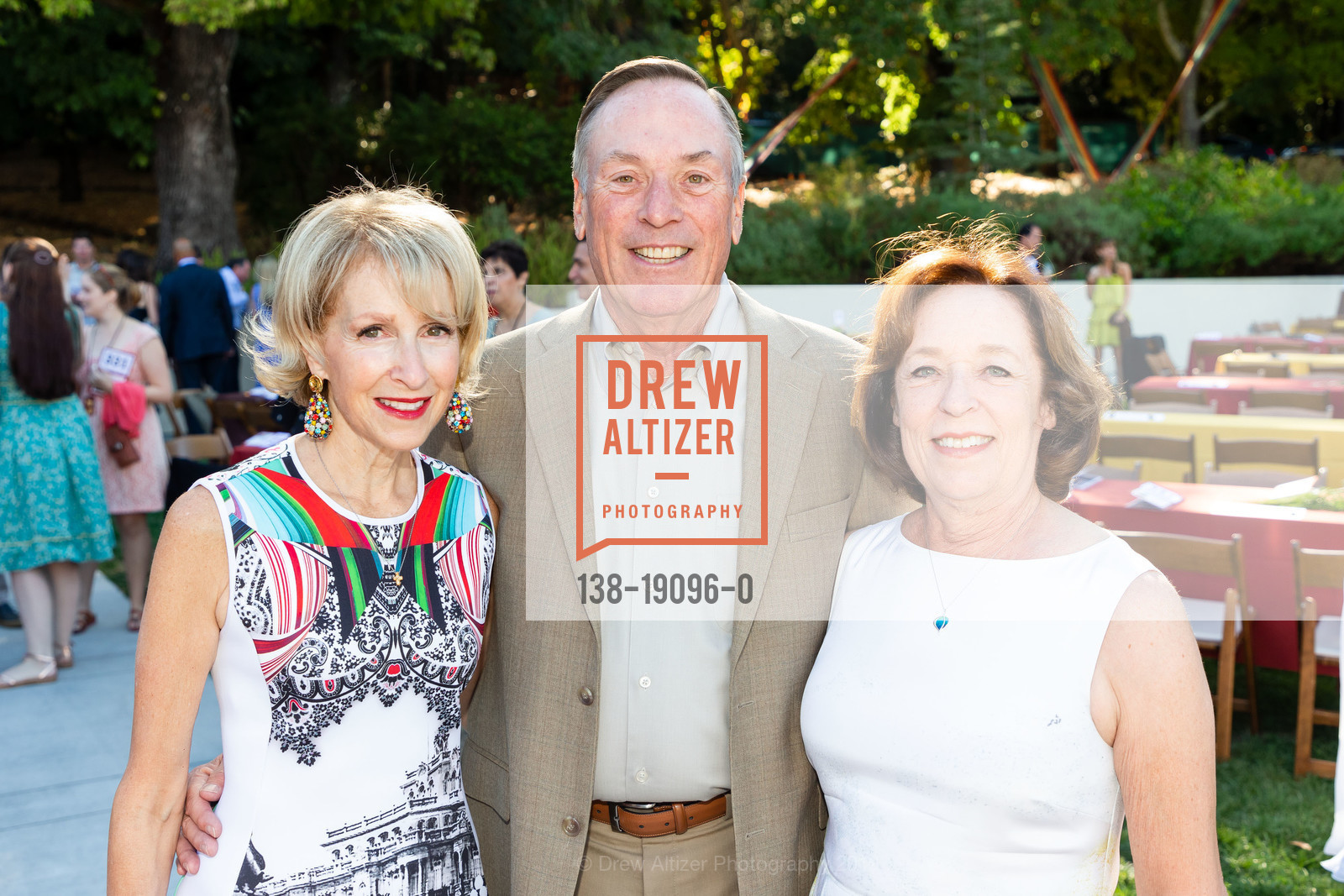 Angela McConnell, Dan Warmenhoven, Charmaine Warmenhoven, Montalvo Arts Center Annual Food & Wine Classic 2019, Montalvo Arts Center. 15400 Montalvo Road, September 8th, 2019, Photo #138-19096-0 Angela McConnell, Dan Warmenhoven, Charmaine Warmenhoven, Photo #138-19096-0