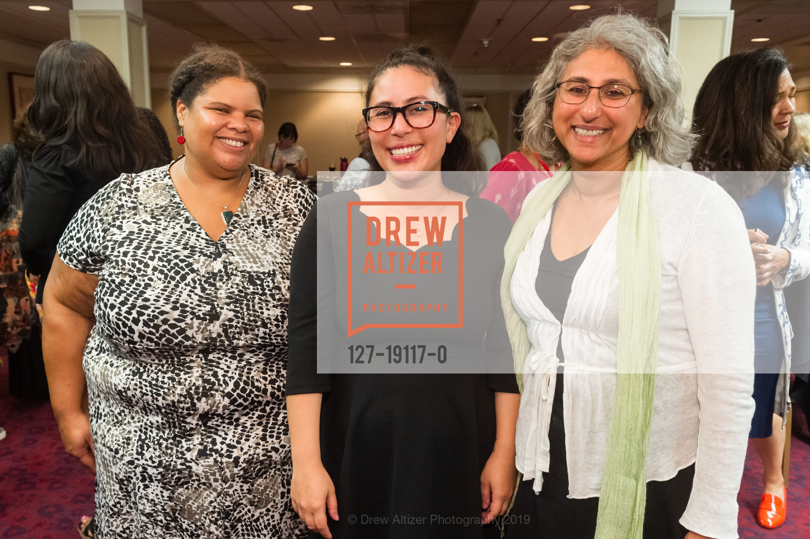 Ashindi Maxton, Aysha Pamukcu, Anuja Mendiratta, Women's Funding Network Conference and VIP Reception with Former President of Ireland Mary Robinson, Hotel Kabuki. 1625 Post Street, September 12th, 2019, Photo #127-19117-0 Ashindi Maxton, Aysha Pamukcu, Anuja Mendiratta, Photo #127-19117-0