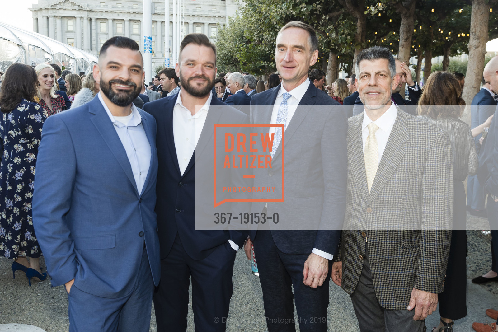 Michael Machado, Charlie Marrow, Kirk Kleinschmidt, Jim Monios, Party for the Parks 2019, Civic Center Plaza, September 14th, 2019, Photo #367-19153-0 Michael Machado, Charlie Marrow, Kirk Kleinschmidt, Jim Monios, Photo #367-19153-0