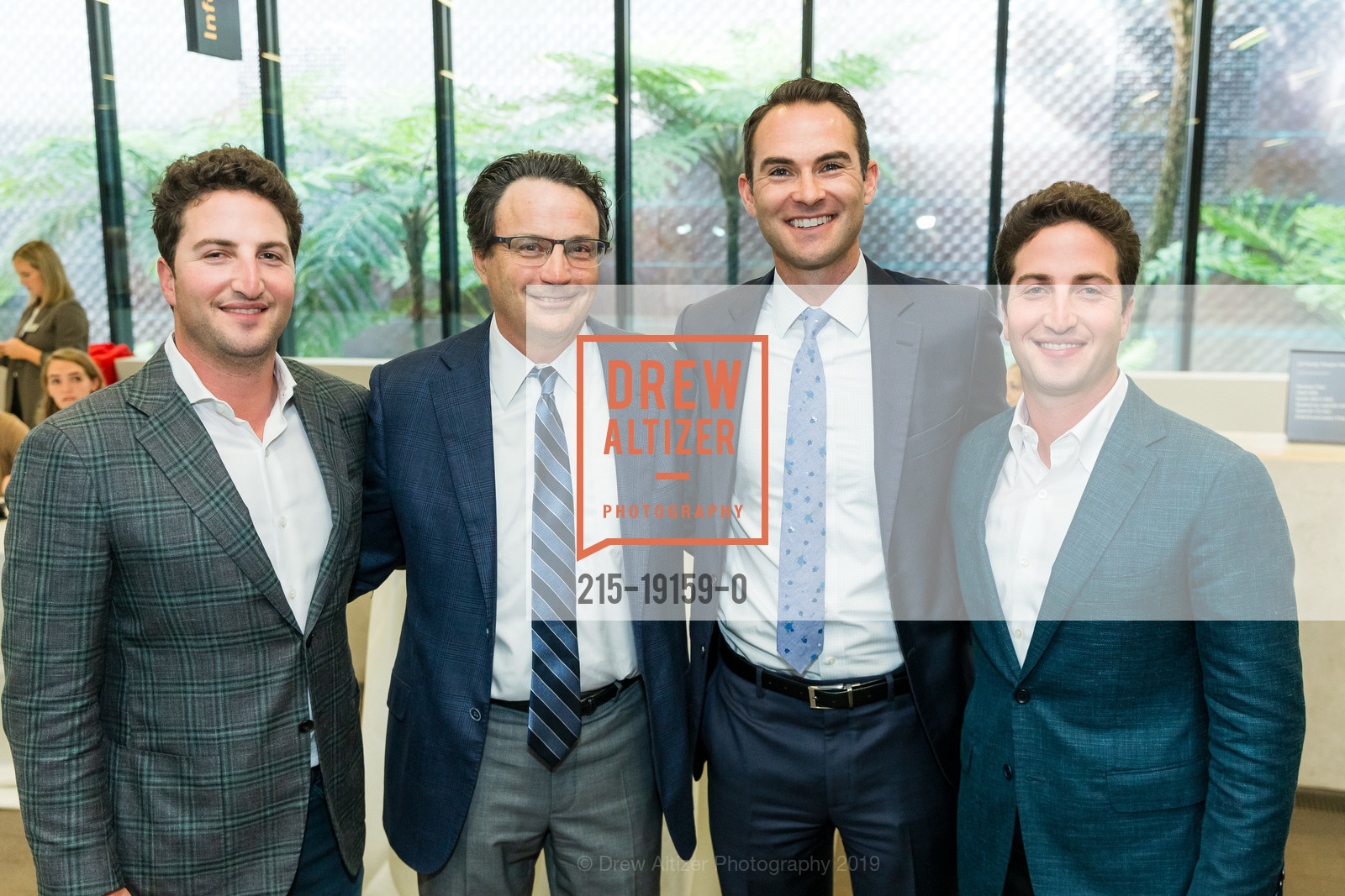 Jason Goldman, Dennis Mulqueeney, PJ Skarlanic, Matthew Goldman, Annual Donors' Luncheon and Director's Preview, de Young Museum. 50 Hagiwara Tea Garden Dr, September 16th, 2019, Photo #215-19159-0 Jason Goldman, Dennis Mulqueeney, PJ Skarlanic, Matthew Goldman, Photo #215-19159-0