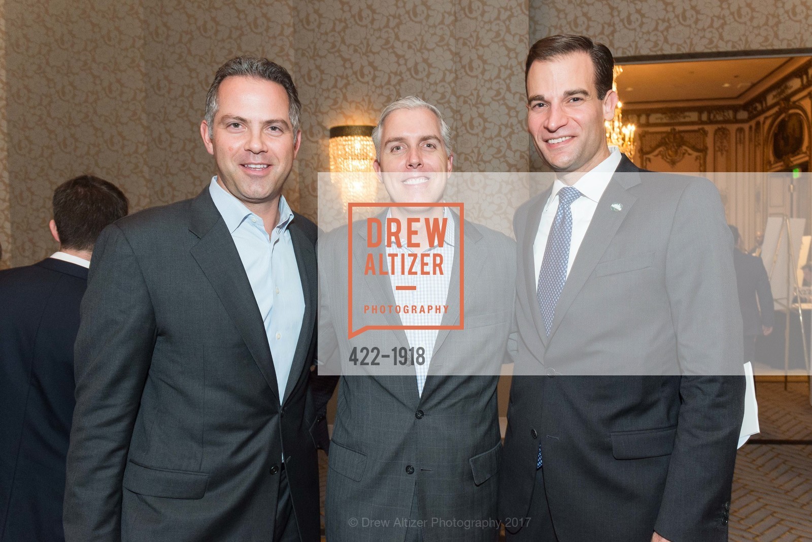 Matt Griffin, Tim Kazul, Andrew Gall, The 29th Annual Guardsmen Celebrity Dinner & Sports Auction, Fairmont Hotel. 950 Mason St, February 9th, 2017, Photo #422-1918 Matt Griffin, Tim Kazul, Andrew Gall, Photo #422-1918
