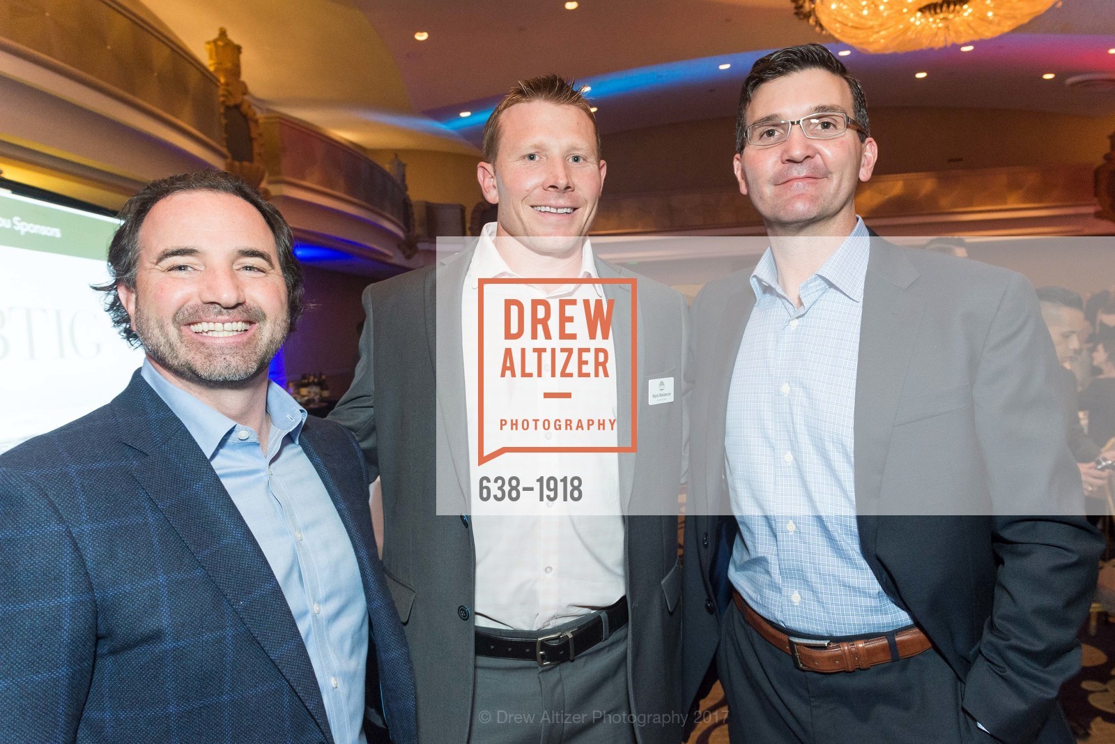 Brian Pettit, Marl Melancon, Matt Partain, The 29th Annual Guardsmen Celebrity Dinner & Sports Auction, Fairmont Hotel. 950 Mason St, February 9th, 2017, Photo #638-1918 Brian Pettit, Marl Melancon, Matt Partain, Photo #638-1918