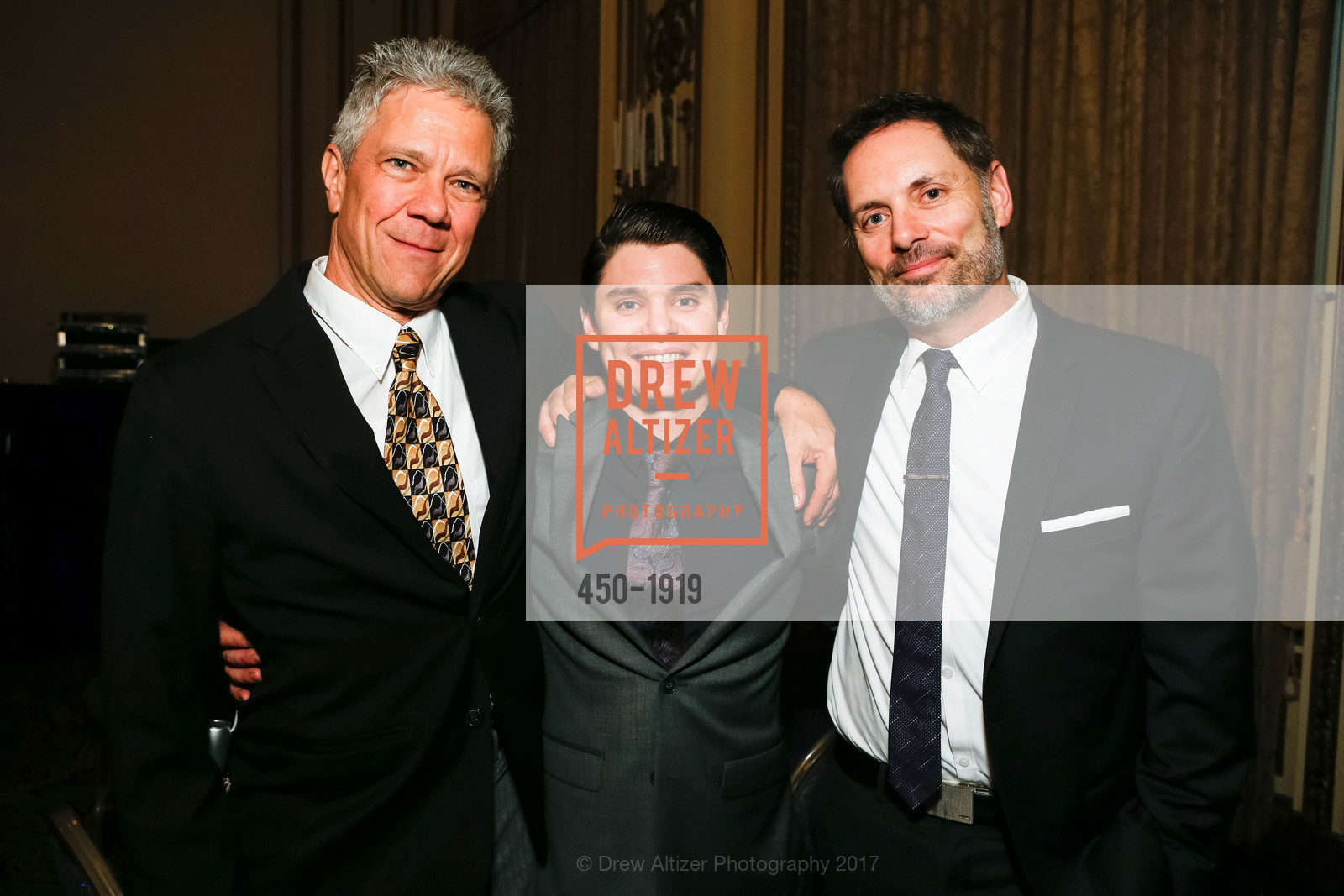Patrick McArdle, Sam Leno, Jeff Hawkins, Friends of the San Francisco Film Commission - Tribute to Chris Columbus, Fairmont San Francisco-Hotel, Gold Room. 950 Mason St, February 9th, 2017, Photo #450-1919 Patrick McArdle, Sam Leno, Jeff Hawkins, Photo #450-1919