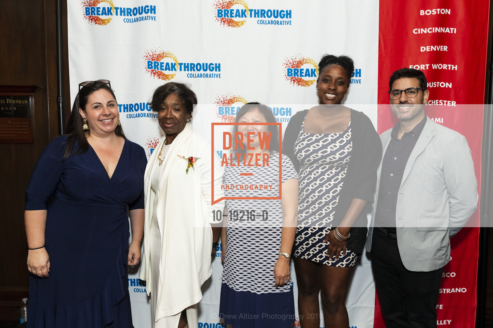 Sarah Dutcher, Margot McClendon Pinto, Elaine Weng, Brooke Brewer, Kyle Bobrick, Catch The Breakthrough Spirit Luncheon 2019, Julia Morgan Ballroom. 465 California, September 26th, 2019, Photo #10-19216-0 Sarah Dutcher, Margot McClendon Pinto, Elaine Weng, Brooke Brewer, Kyle Bobrick, Photo #10-19216-0