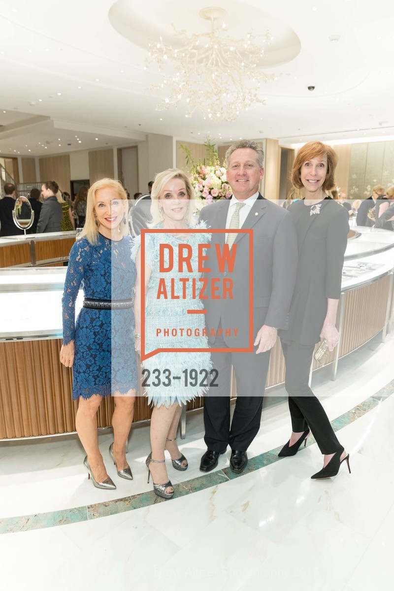 Shelley Gordon, Barbara Brown, Tom Carroll, Nancy Kukacka, Tiffany & Co. Grand Opening Event, Tiffany & Co. 150 Post St, February 9th, 2017, Photo #233-1922 Shelley Gordon, Barbara Brown, Tom Carroll, Nancy Kukacka, Photo #233-1922