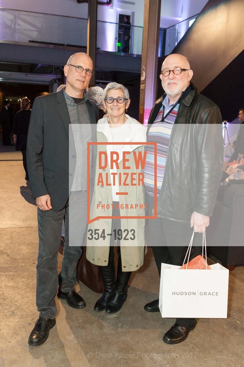 Tim Gemmill, Marion Brenner, Robert Shimshik, Art House Launch Party, Minnesota Street Project. 1275 Minnesota Street, February 9th, 2017, Photo #354-1923 Tim Gemmill, Marion Brenner, Robert Shimshik, Photo #354-1923