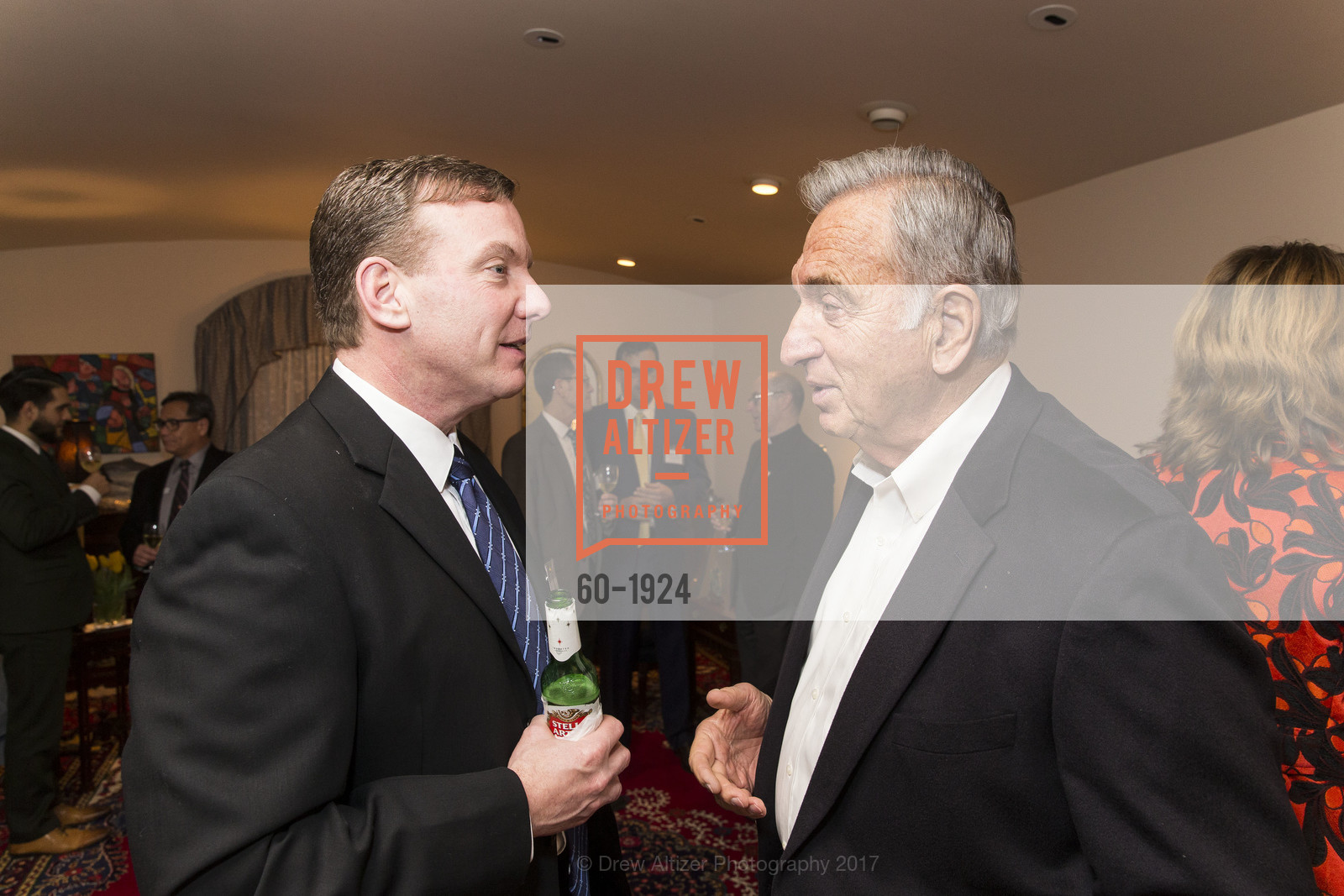 Stephen Privett, Adam McCarthy, Art Agnos, Kick-off Cocktail Reception for the 15th Anniversary of the Leo T. McCarthy Center at USF, Leo T McCarthy Center. 400 MAGELLAN AVENUE, February 9th, 2017, Photo #60-1924 Stephen Privett, Adam McCarthy, Art Agnos, Photo #60-1924
