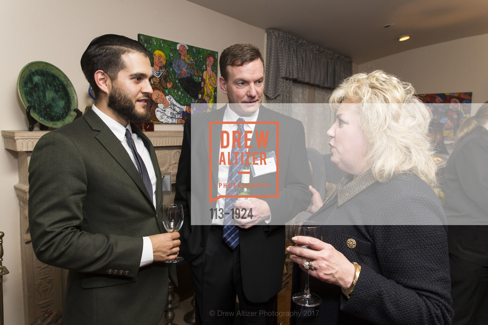 Fernando Enciso-Marquez, Adam McCarthy, Sharon McCarthy, Kick-off Cocktail Reception for the 15th Anniversary of the Leo T. McCarthy Center at USF, Leo T McCarthy Center. 400 MAGELLAN AVENUE, February 9th, 2017, Photo #113-1924 Fernando Enciso-Marquez, Adam McCarthy, Sharon McCarthy, Photo #113-1924