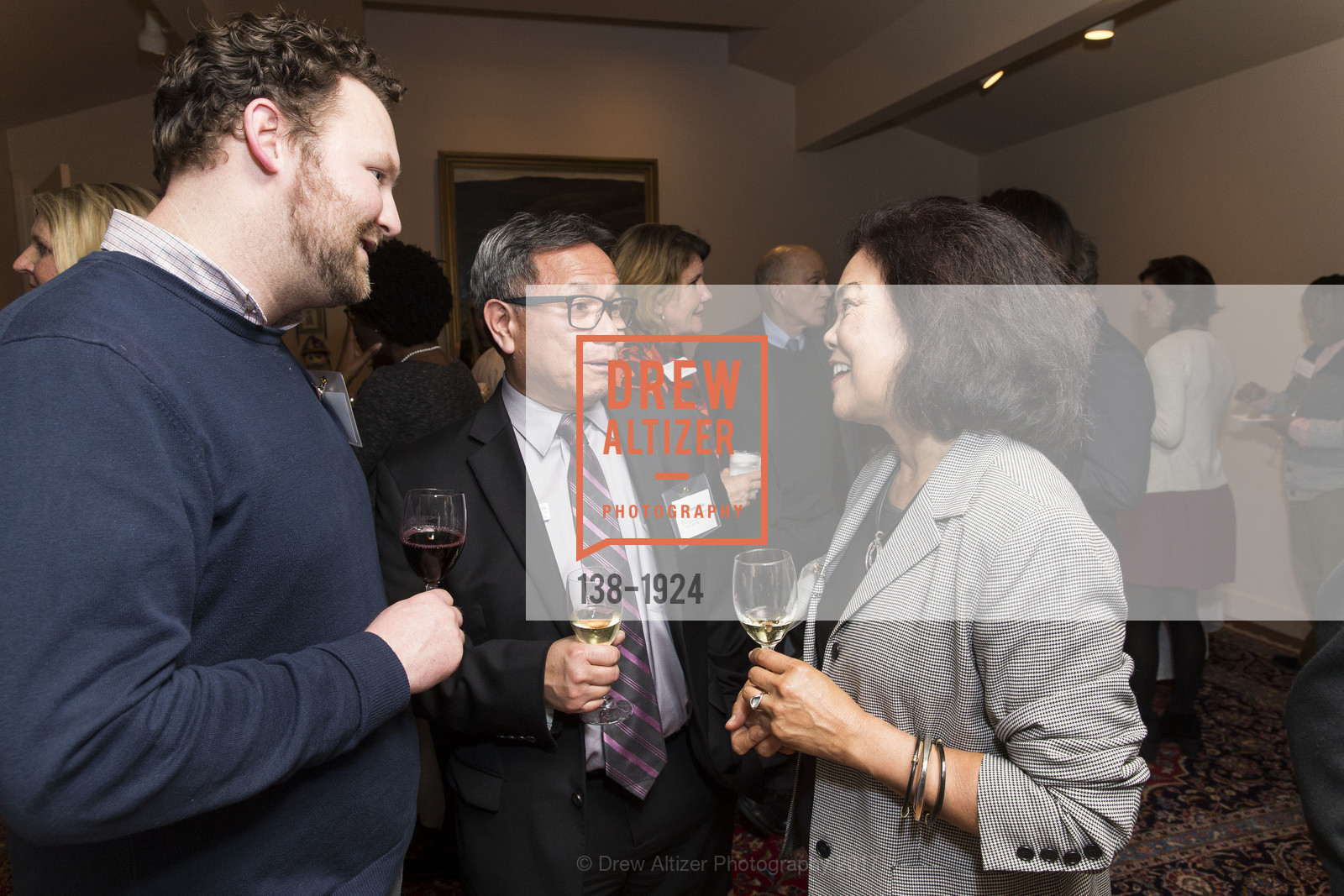 Peter Byrne, Rodney Chin, Leslie Lombre, Kick-off Cocktail Reception for the 15th Anniversary of the Leo T. McCarthy Center at USF, Leo T McCarthy Center. 400 MAGELLAN AVENUE, February 9th, 2017, Photo #138-1924 Peter Byrne, Rodney Chin, Leslie Lombre, Photo #138-1924