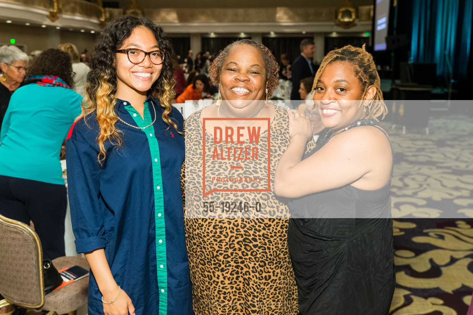 Lauren Whitten, Ramona Benson, Rickii Sesler, Homeless Prenatal Program's 30th Anniversary Luncheon, Fairmont Hotel. 950 Mason Street, Photo #55-19246-0 Lauren Whitten, Ramona Benson, Rickii Sesler, Photo #55-19246-0