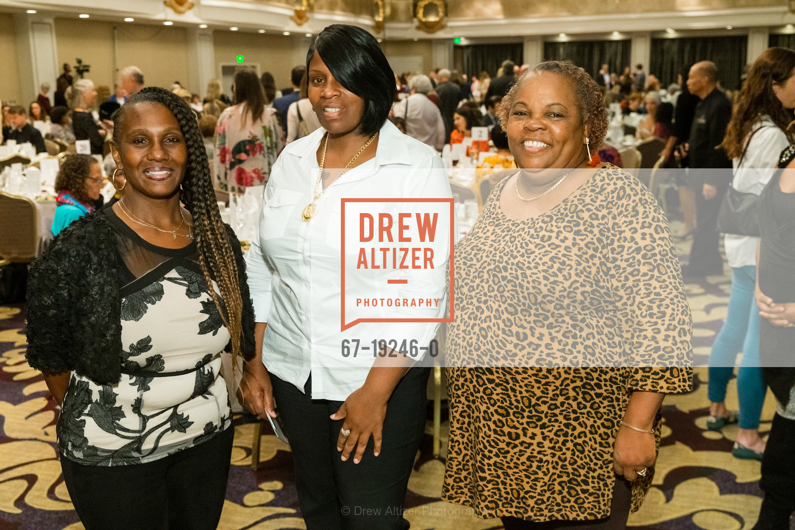 Carla Roberts, Antoinette Fort, Ramona Benson, Homeless Prenatal Program's 30th Anniversary Luncheon, Fairmont Hotel. 950 Mason Street, Photo #67-19246-0 Carla Roberts, Antoinette Fort, Ramona Benson, Photo #67-19246-0