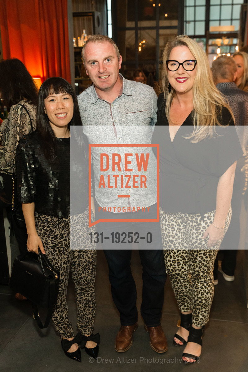 Christine Lin, Liam Faherty, Megan Faherty, GOLD COLLECTIVE fall/winter issue launch, Jay Jeffers Studio. 1035 Post Street, September 26th, 2019, Photo #131-19252-0 Christine Lin, Liam Faherty, Megan Faherty, Photo #131-19252-0