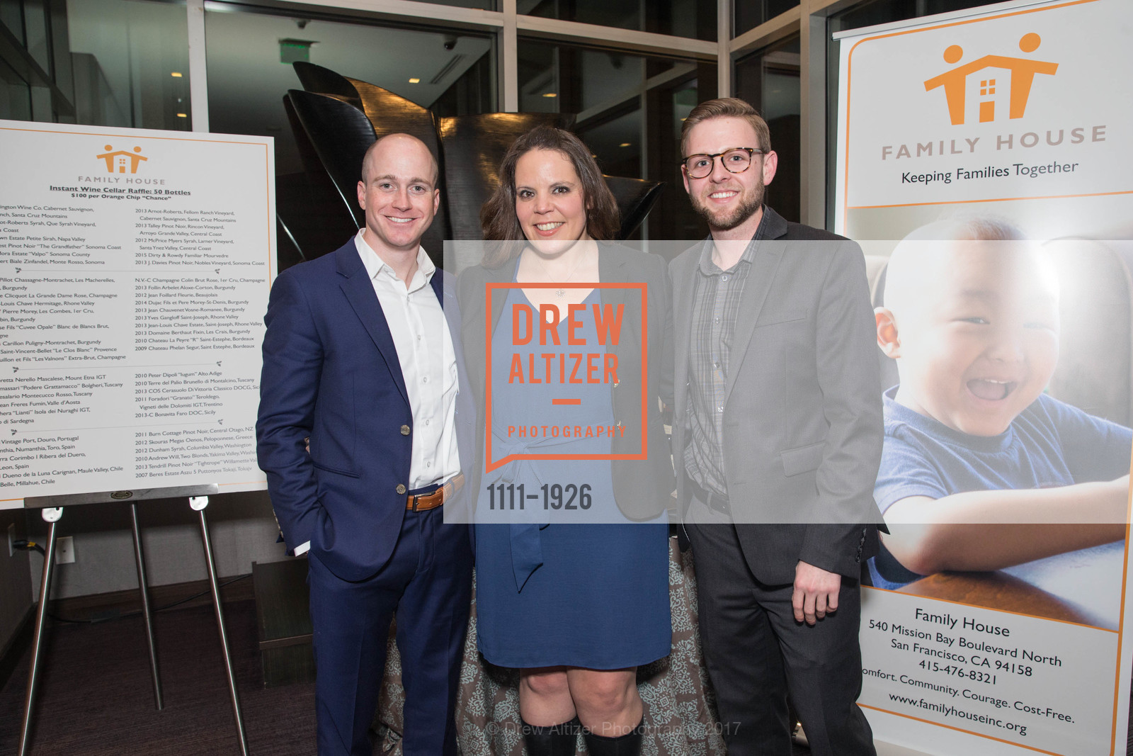 Nick Turner, Karen Banks, Matt Schroyer, Family House, Inc's Cabernet for Connoisseurs, The St. Regis. 125 3rd St California 94103, February 11th, 2017, Photo #1111-1926 Nick Turner, Karen Banks, Matt Schroyer, Photo #1111-1926