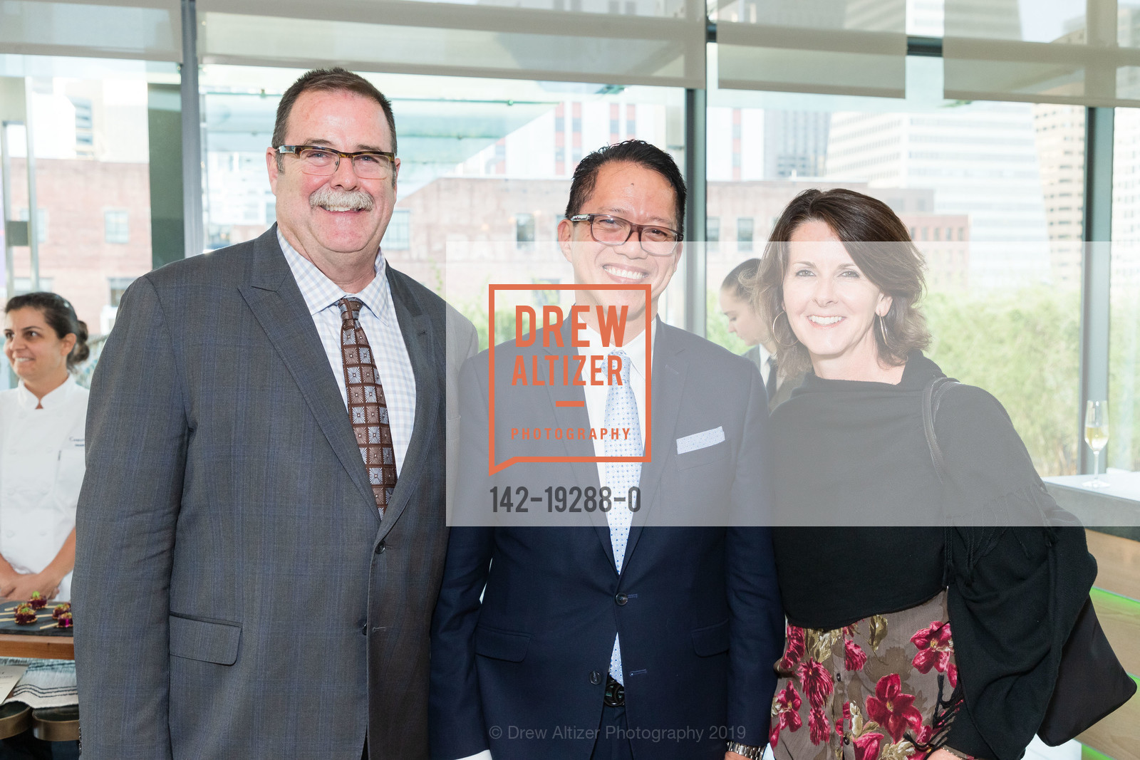 Kevin Carroll, James Lin, Karlene Holloman, Canyon Ranch Woodside at The Battery Penthouse, The Battery Penthouse, October 1st, 2019, Photo #142-19288-0 Kevin Carroll, James Lin, Karlene Holloman, Photo #142-19288-0