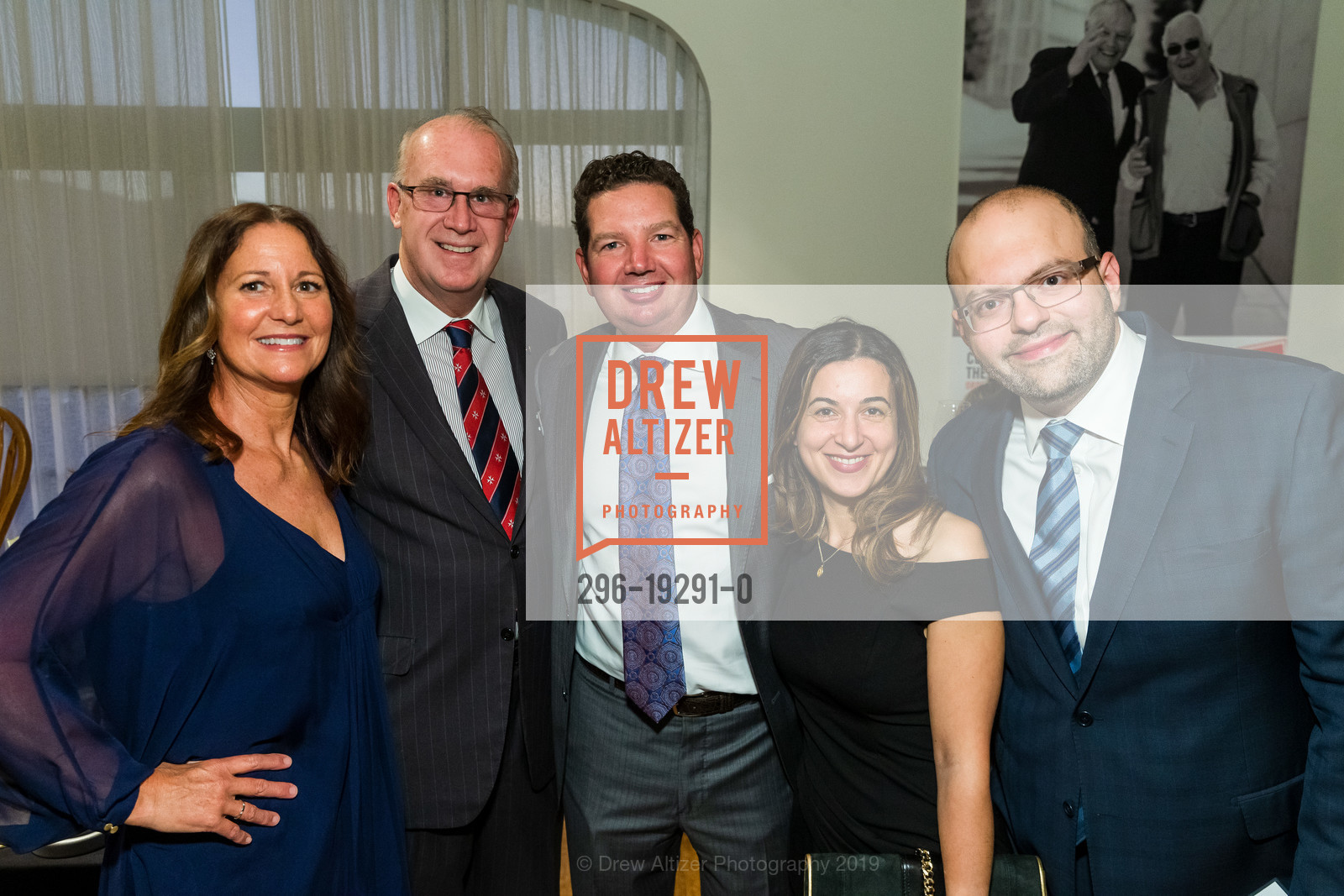 Donna Elliot, John McInerney, Scott Elliot, Rana Matly, Michael Matly, Order of Malta Clinic Champions Gala, St. Francis Yacht Club. 700 Marina Boulevard, October 1st, 2019, Photo #296-19291-0 Donna Elliot, John McInerney, Scott Elliot, Rana Matly, Michael Matly, Photo #296-19291-0