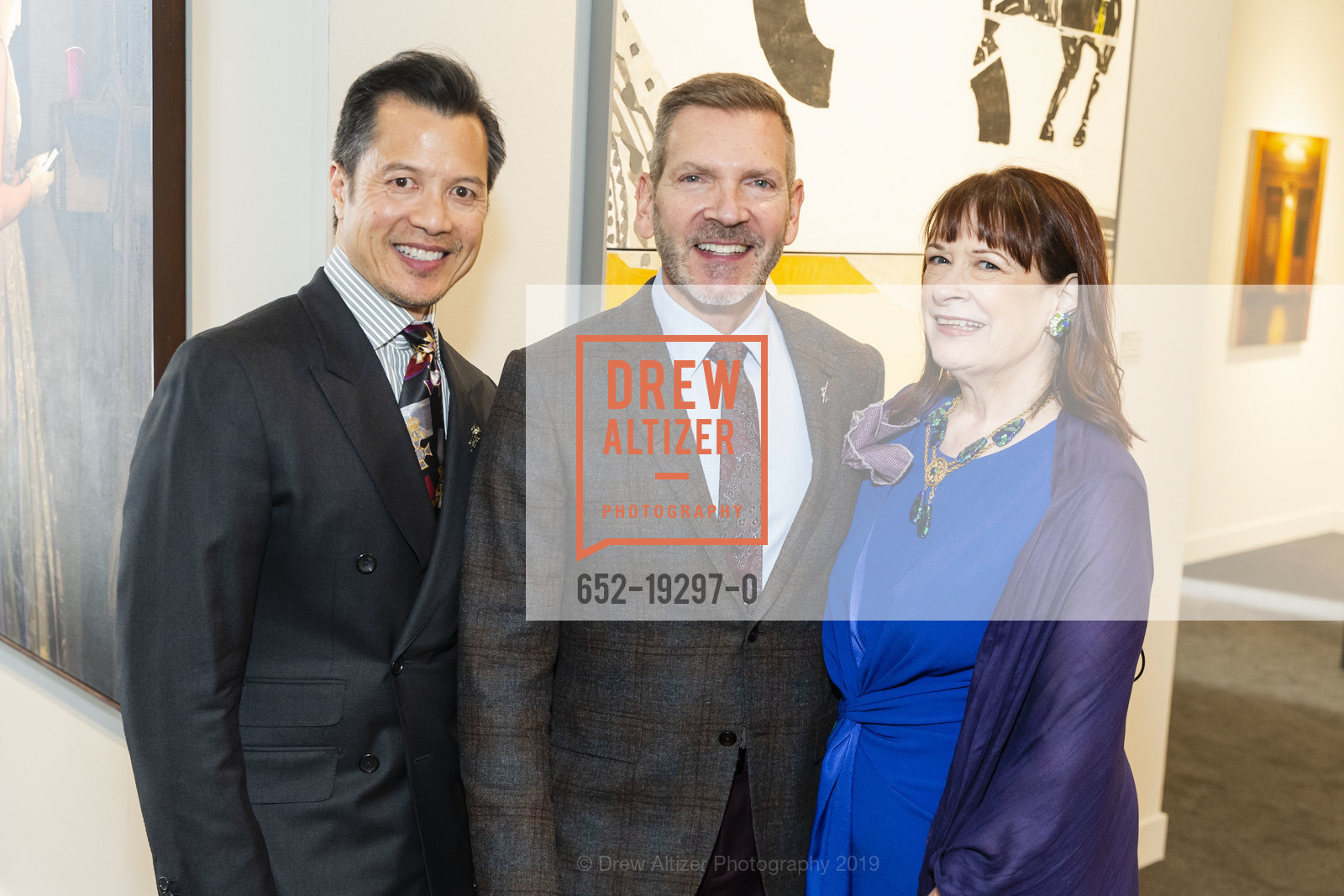 Kevin Yee, Eric Petsinger, Kendra Boutell, The San Francisco Fall Show Opening Night Preview Gala 2019, Fort Mason Festival Pavilion, October 2nd, 2019, Photo #652-19297-0 Kevin Yee, Eric Petsinger, Kendra Boutell, Photo #652-19297-0