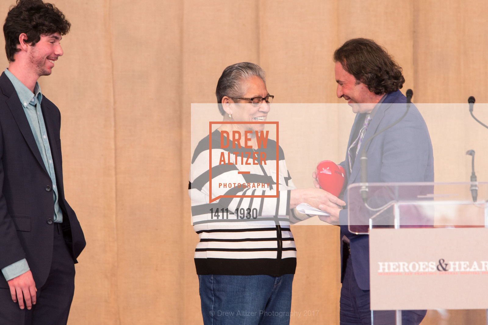 Gabriel Schillinger-Hyman, Maria Fernandez, Dean Schillinger, Heroes and Hearts Luncheon 2017, AT&T Park, February 16th, 2017, Photo #1411-1930 Gabriel Schillinger-Hyman, Maria Fernandez, Dean Schillinger, Photo #1411-1930