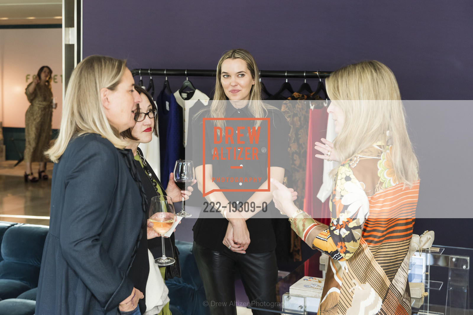 Nathalie Guillerault, Almira Magomedova, Kelly Russell, Brad Neil, Curated by Farfetch Private Client Event Hosted by Dana Evan, The Battery. 717 Battery St, October 3rd, 2019, Photo #222-19309-0 Nathalie Guillerault, Almira Magomedova, Kelly Russell, Brad Neil, Photo #222-19309-0
