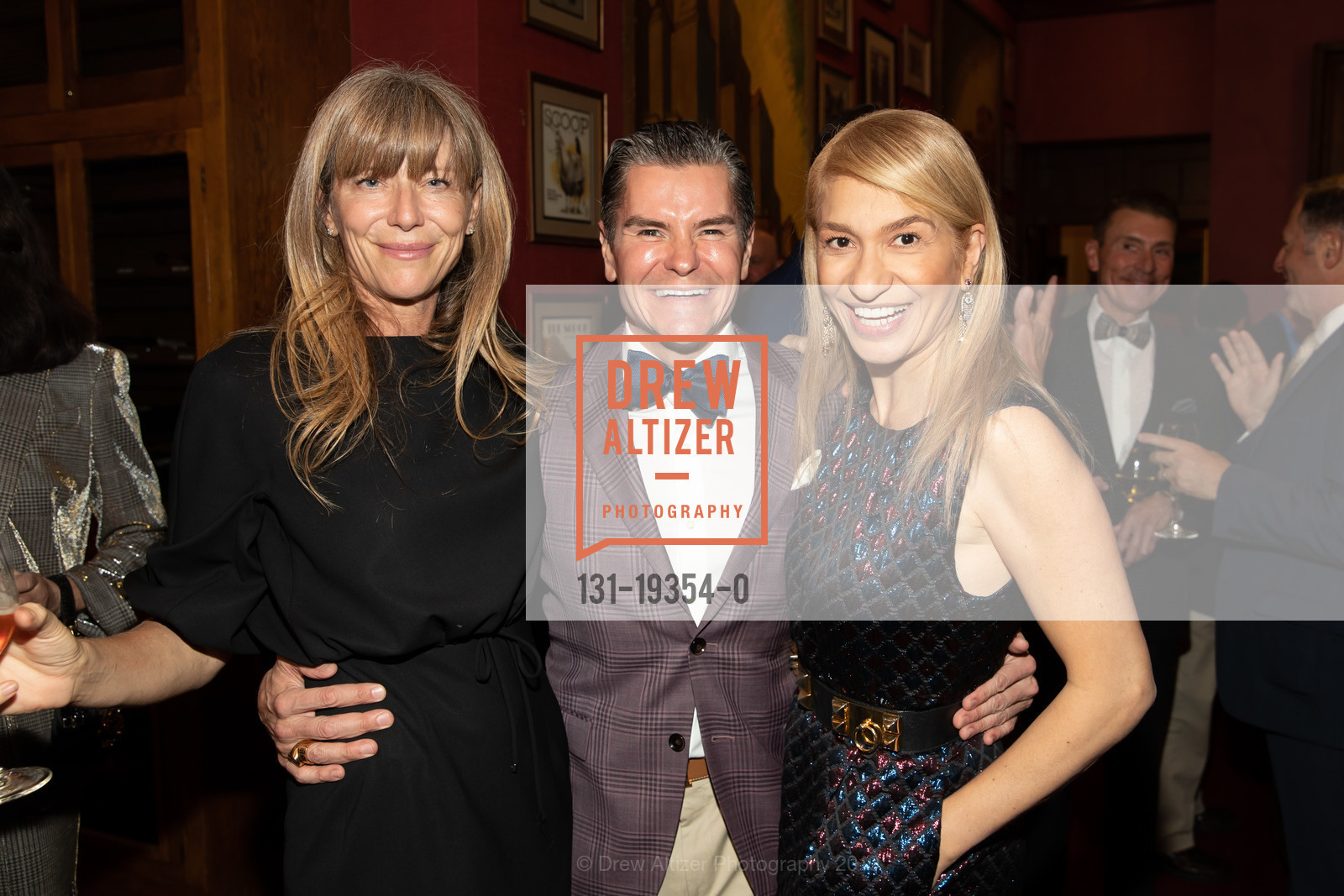 Mary Jo Tiser, Chris Meza, Navid Armstrong, Chris Meza's 50th Birthday Celebration, University Club, October 8th, 2019, Photo #131-19354-0 Mary Jo Tiser, Chris Meza, Navid Armstrong, Photo #131-19354-0