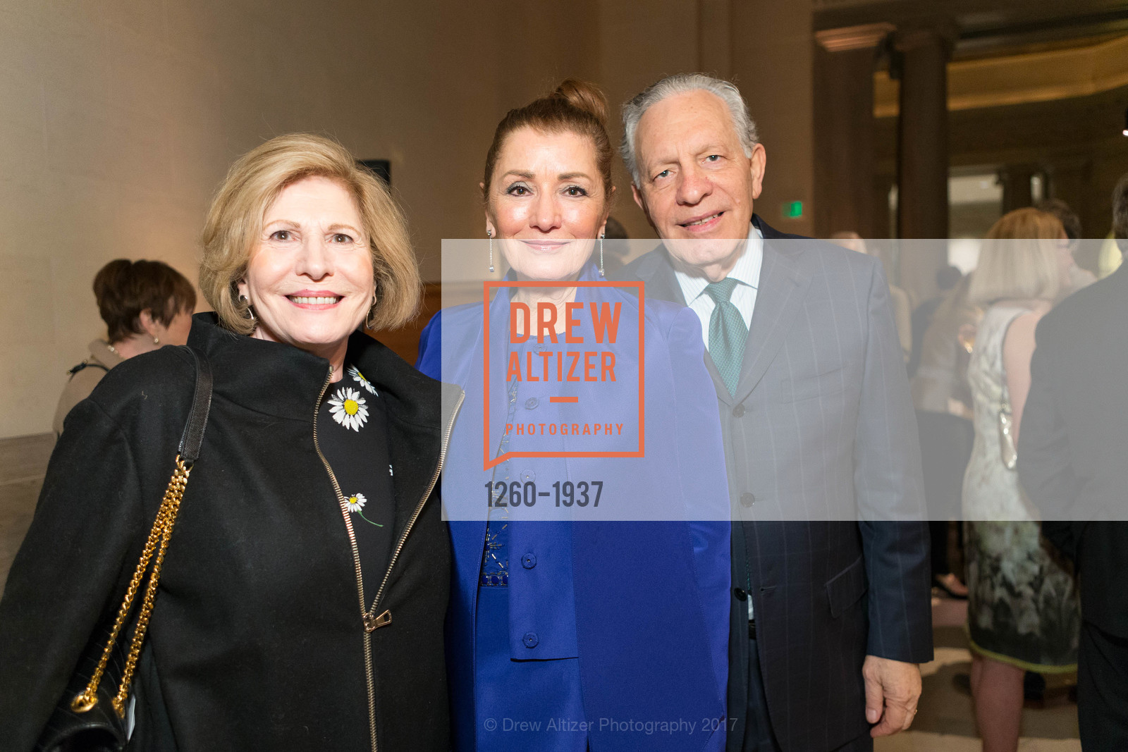 Tula Mouroufas, Nina Cois, James Cois, Monet Donor Reception at the Legion of Honor, Legion of Honor, February 23rd, 2017, Photo #1260-1937 Tula Mouroufas, Nina Cois, James Cois, Photo #1260-1937