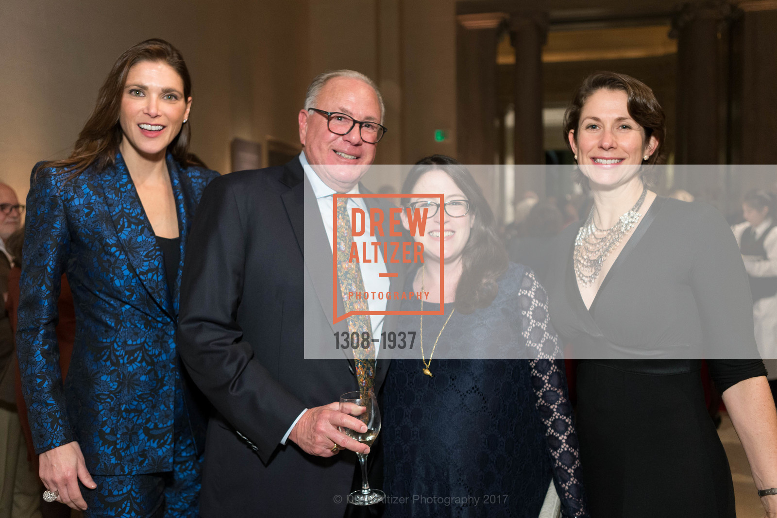 Christine Williams, David Wollenberg, Esther Bell, Diana Griffin, Monet Donor Reception at the Legion of Honor, Legion of Honor, February 23rd, 2017, Photo #1308-1937 Christine Williams, David Wollenberg, Esther Bell, Diana Griffin, Photo #1308-1937