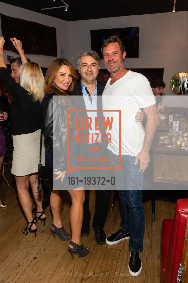 Vanessa Higgins, Hooman Khalili, Drew Malone, Hooman Celebrates 20 Years at Alice Radio 2019, Noe's Cantina. 1199 Church St, Photo #161-19372-0 Vanessa Higgins, Hooman Khalili, Drew Malone, Photo #161-19372-0