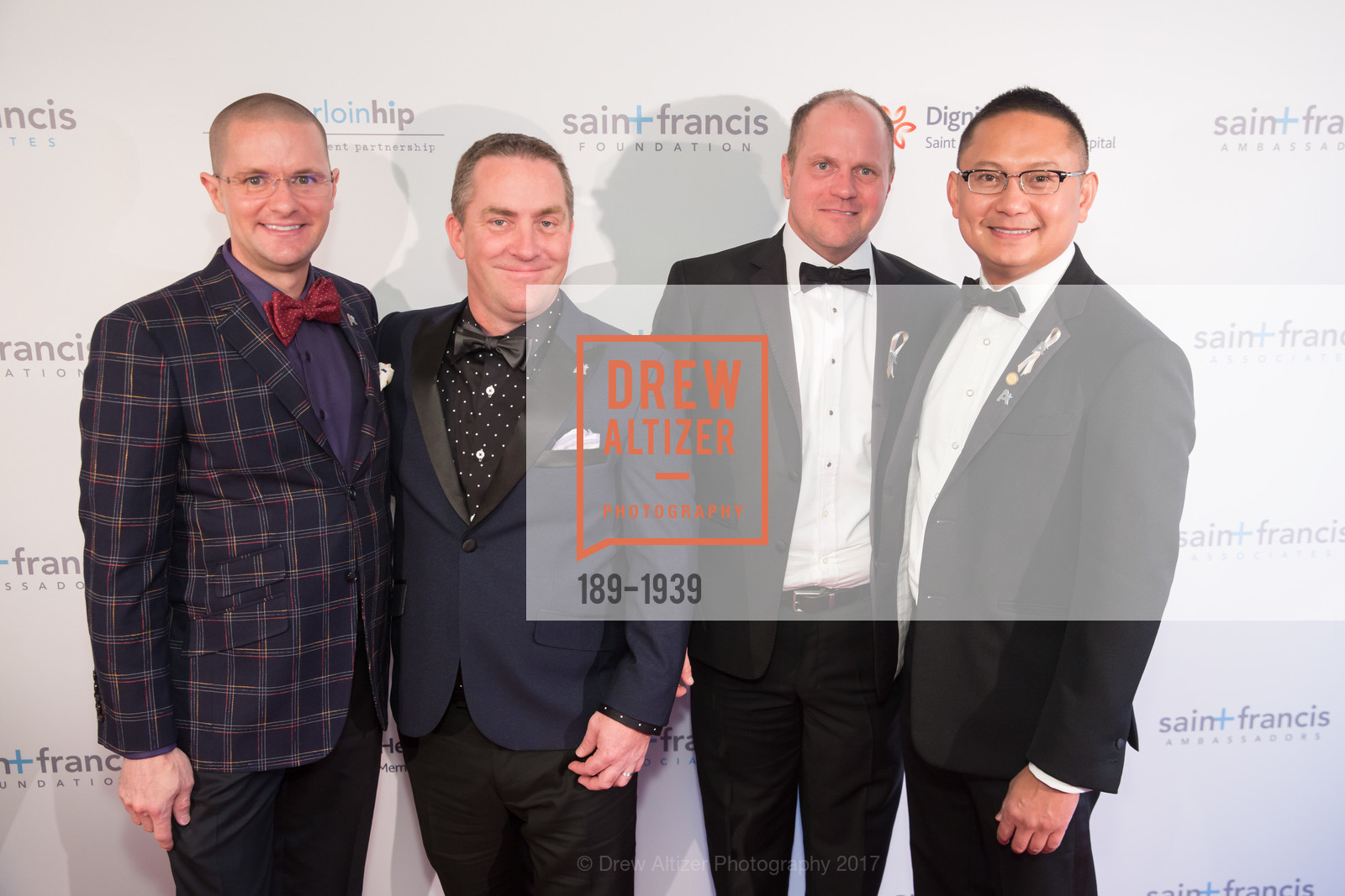 David West, Jim Murphy, David Matthews, David Duong, Saint Francis Foundation’s 2017 Oscar Benefit Party, SF Fairmont, Penthouse, February 26th, 2017, Photo #189-1939 David West, Jim Murphy, David Matthews, David Duong, Photo #189-1939