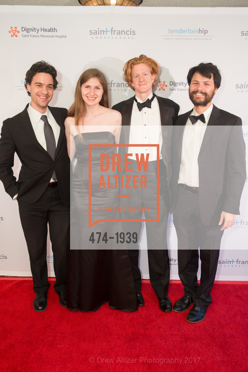 Otis Harriel, Caija Warbelow, Kevin Rogers, Doug Machiz, Saint Francis Foundation’s 2017 Oscar Benefit Party, SF Fairmont, Penthouse, February 26th, 2017, Photo #474-1939 Otis Harriel, Caija Warbelow, Kevin Rogers, Doug Machiz, Photo #474-1939