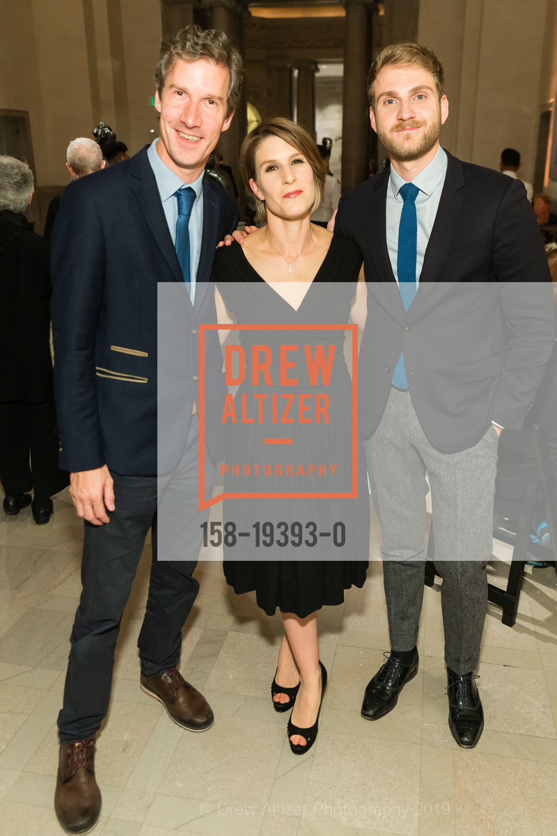 Cyrille Sciama, Sarah Kliner, Paul Perrine, Donor and Member Reception for James Tissot: Fashion & Faith, Legion of Honor. 52 CHENERY ST, October 11th, 2019, Photo #158-19393-0 Cyrille Sciama, Sarah Kliner, Paul Perrine, Photo #158-19393-0