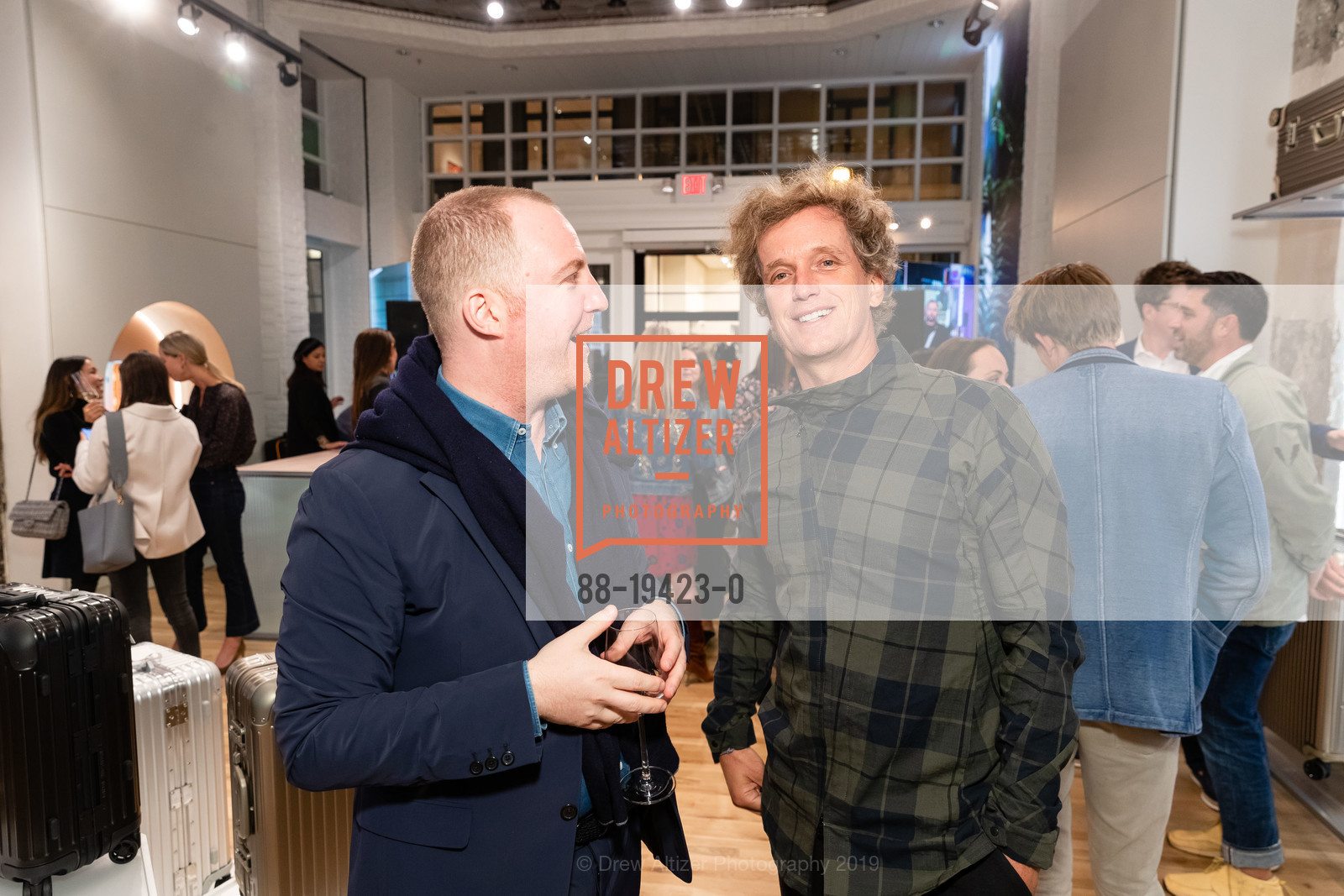 Josh Udashkin, Yves Béhar, RIMOWA Opening Party, RIMOWA. 222 Grant Avenue, October 15th, 2019, Photo #88-19423-0 Josh Udashkin, Yves Béhar, Photo #88-19423-0