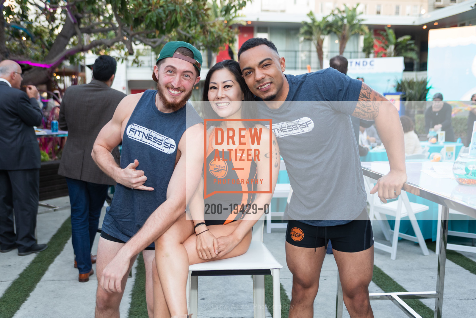 Jeremy Zadoorian, Kara Kim, Elliott Quinones, TNDC's Annual Pool Toss 2019, Phoenix Hotel. 601 Eddy St, Photo #200-19429-0 Jeremy Zadoorian, Kara Kim, Elliott Quinones, Photo #200-19429-0