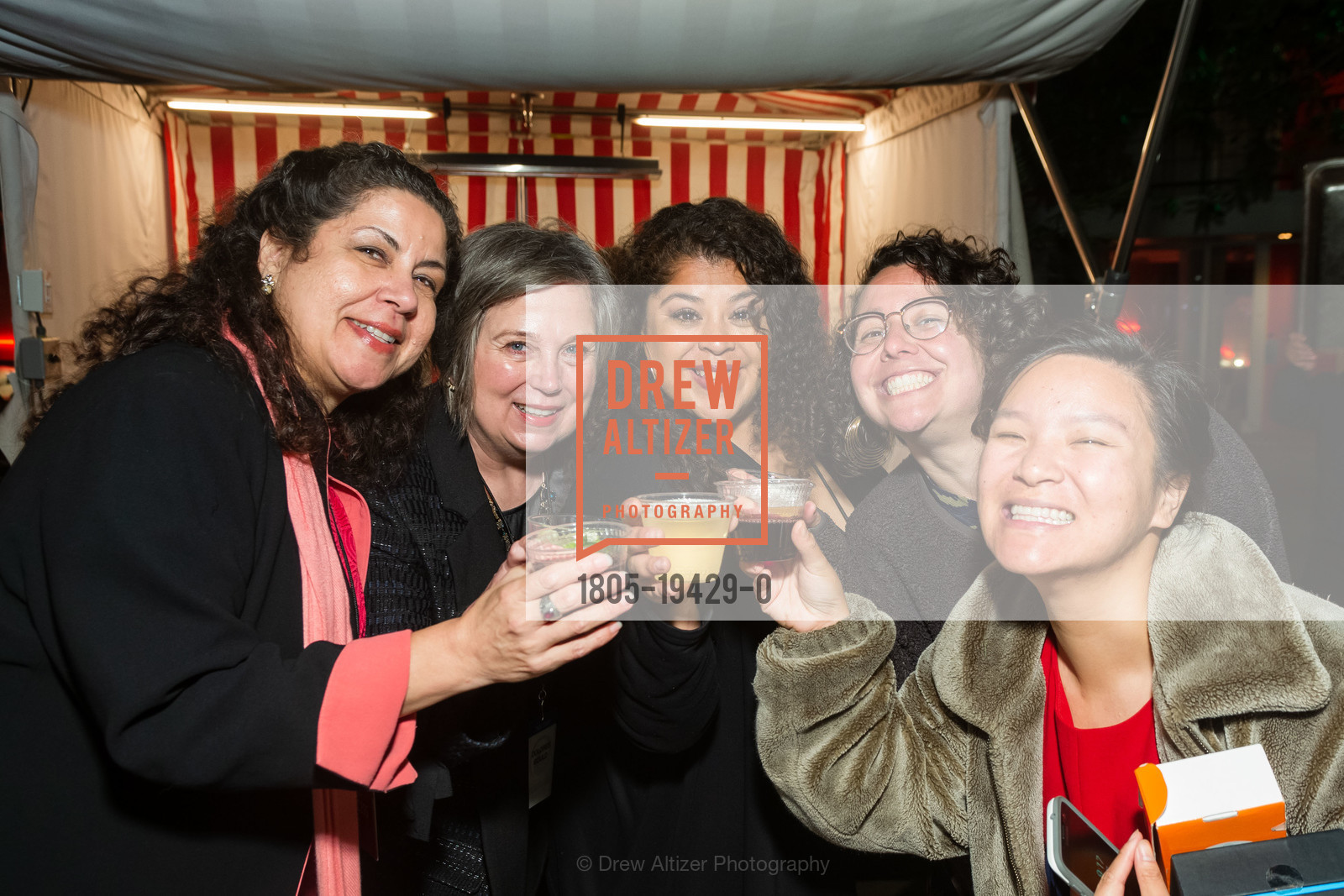 Margarita Galindo, Dolores Gould, Denice Hernandez, Melinda Noack, Mai Xuan Nguyen, TNDC's Annual Pool Toss 2019, Phoenix Hotel. 601 Eddy St, Photo #1805-19429-0 Margarita Galindo, Dolores Gould, Denice Hernandez, Melinda Noack, Mai Xuan Nguyen, Photo #1805-19429-0