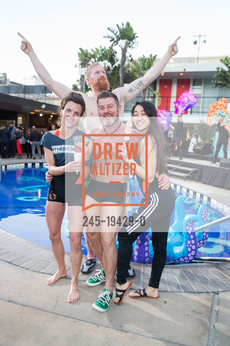 Veronique Borges, Julian Marshburn, Nick Gorman, Tina Pham, TNDC's Annual Pool Toss 2019, Phoenix Hotel. 601 Eddy St, Photo #245-19429-0 Veronique Borges, Julian Marshburn, Nick Gorman, Tina Pham, Photo #245-19429-0